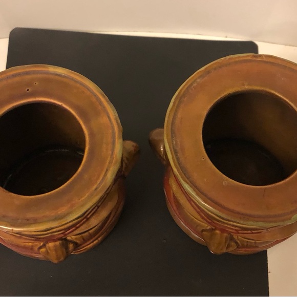 Smiling tiki heads ceramic planters (set of two) - Picture 2 of 4